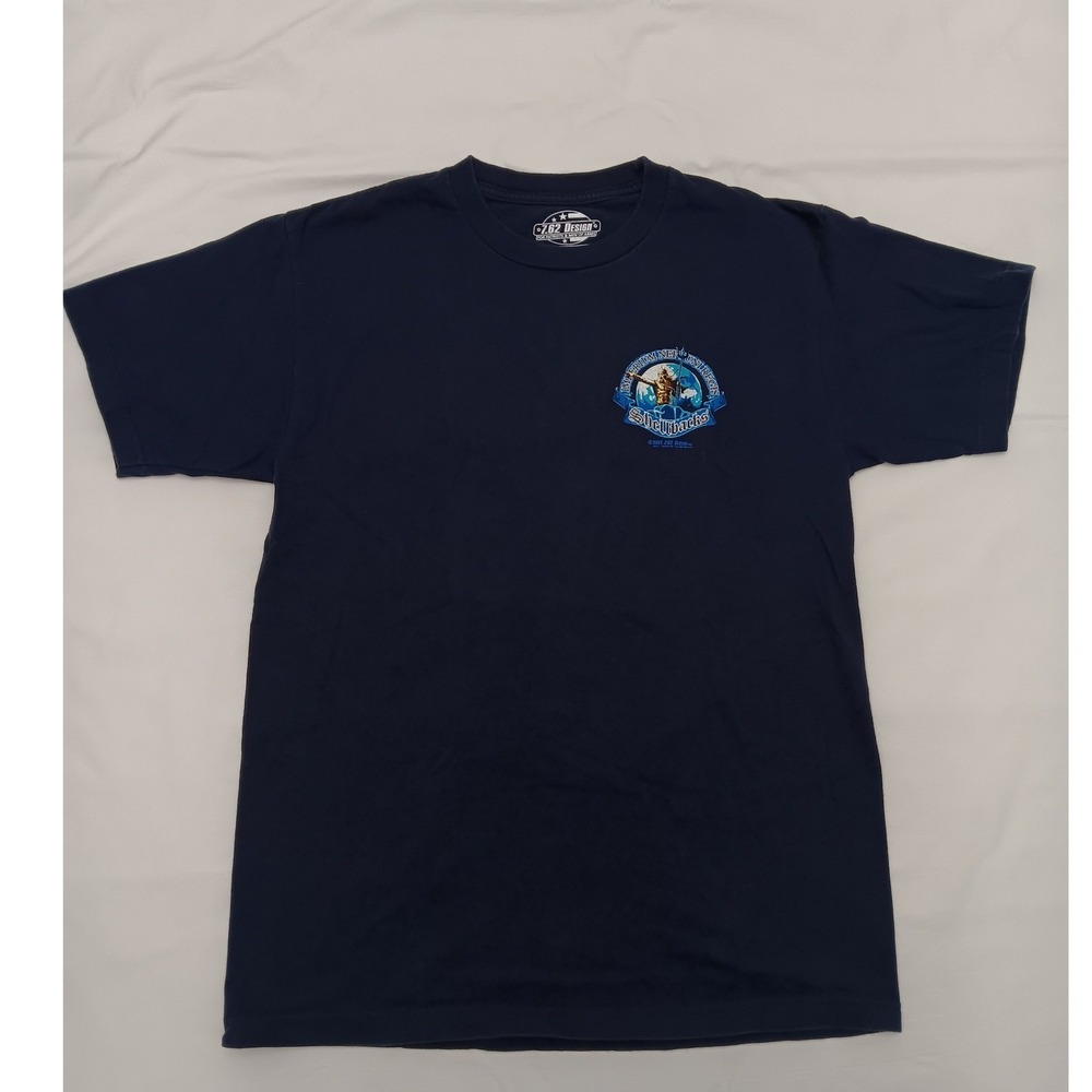762 Design Men's M T Shirt Navy Blue Shellbacks Ancient Order Deep Graphic Tee